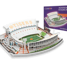 Completed Clemson Tigers Memorial Stadium 111-piece 3D puzzle with product box