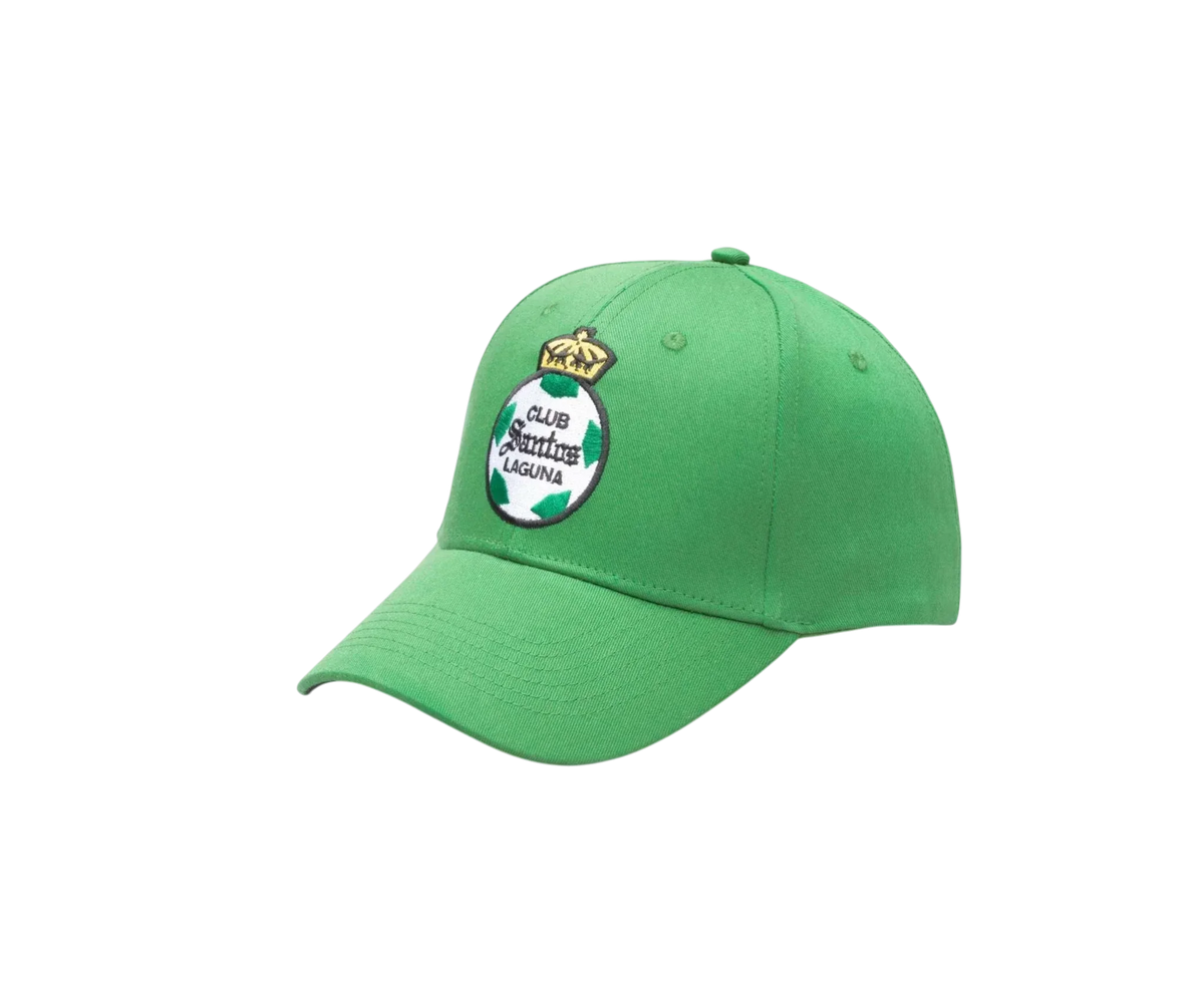 Club Santos Laguna Adjustable Cap, green polyester twill with a curved bill and embroidered club crest on the front