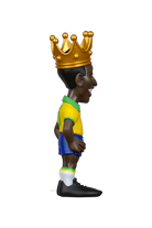 Minix Pele collectible figurine in Brazil kit with golden crown, 12cm soccer icon gift