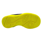 Joma Toledo indoor soccer shoe with a bright neon yellow rubber outsole and molded circular grip patterns