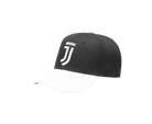 Juventus Two-Tone Adjustable Cap in black and white, with a white curved brim and embroidered Juventus crest on the front