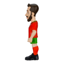 Minix Bernardo Silva football figurine in a red shirt, green shorts and socks, with dark hair, beard and black boots