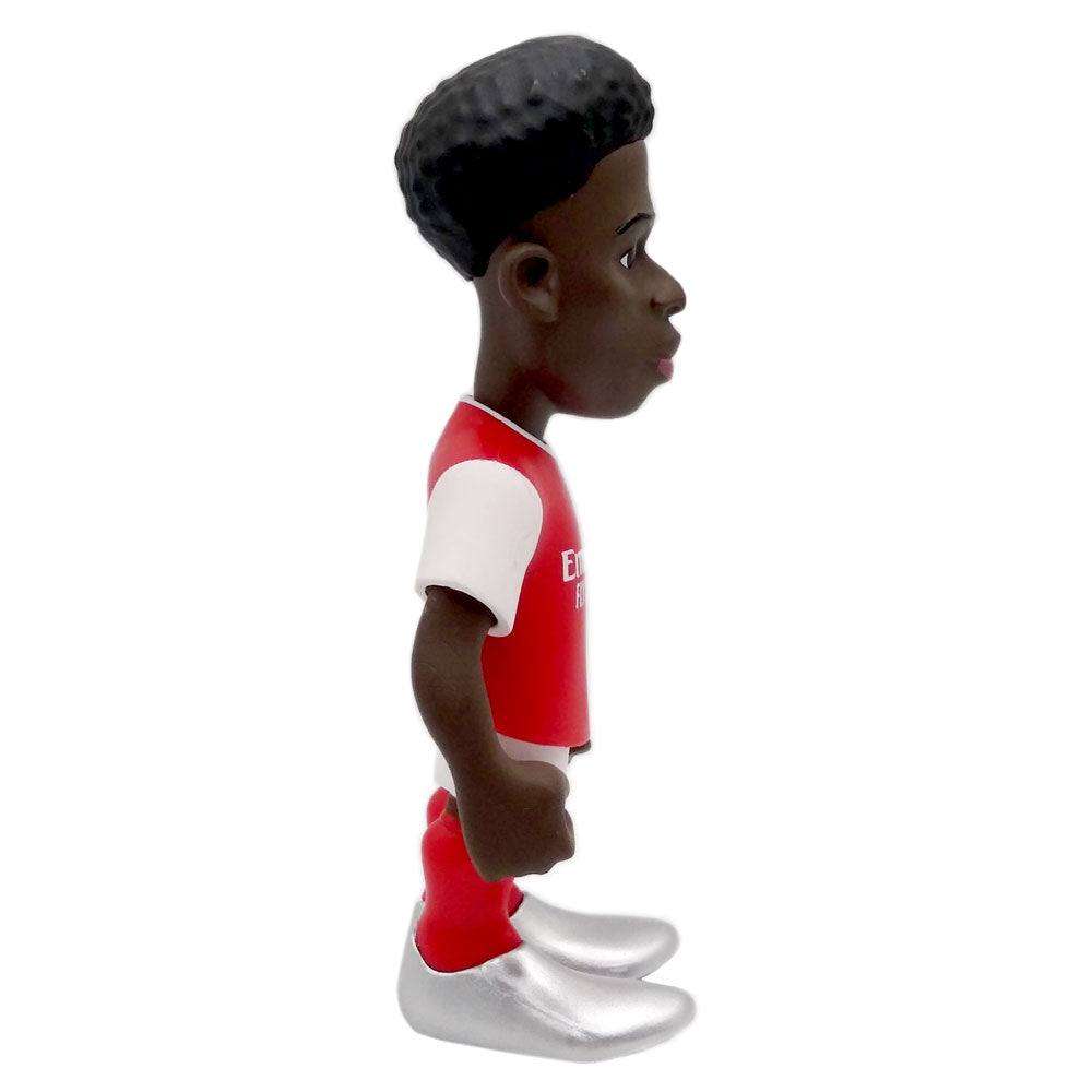 Minix Bukayo Saka Arsenal figurine with a red and white football kit, dark sculpted hair and silver boots