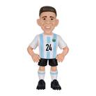 Minix Enzo Fernández figurine in Argentina’s white and sky-blue striped number 24 shirt, black shorts and white socks