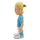 Minix Erling Haaland Manchester City figurine with blond tied-back hair, sky-blue kit and silver boots