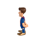 Minix Gavi FC Barcelona figurine in a blue kit with red accents, brown hair and oversized gold shoes