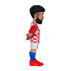 Minix Joško Gvardiol Croatia figurine with curly black hair, beard, red-and-white checkered shirt, blue socks and red boots