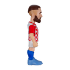 Minix Mateo Kovačić figurine in a red and white checkered Croatia shirt, white shorts and blue socks, with brown hair and beard