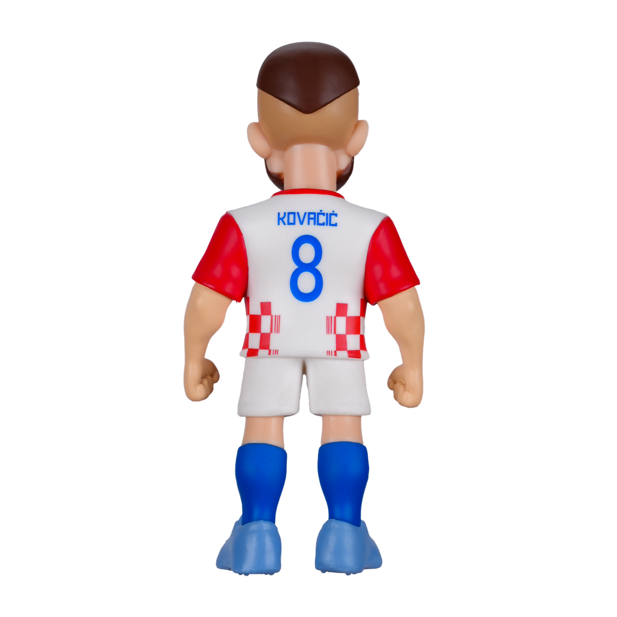 Minix Mateo Kovačić Croatia football figurine in a white and red checkered jersey, number 8, with blue socks