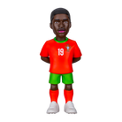 Minix Nuno Mendes figurine in a bright red Portugal number 19 shirt, green shorts, red socks and white boots