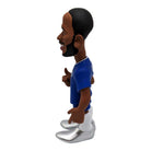 Minix Raheem Sterling Chelsea figurine with brown skin, black hair and beard, wearing a blue shirt, white shorts and silver shoes