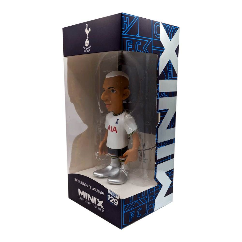Minix Richarlison Tottenham Hotspur figurine with a white Spurs kit, dark shorts and silver boots in a display box