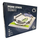 Penn State Nittany Lions 3D stadium puzzle box in navy, showing a detailed white Beaver Stadium replica with a green field