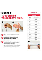 Reusch Attrakt Freegel goalkeeper glove sizing guide with hand measurement steps and a circumference size chart.