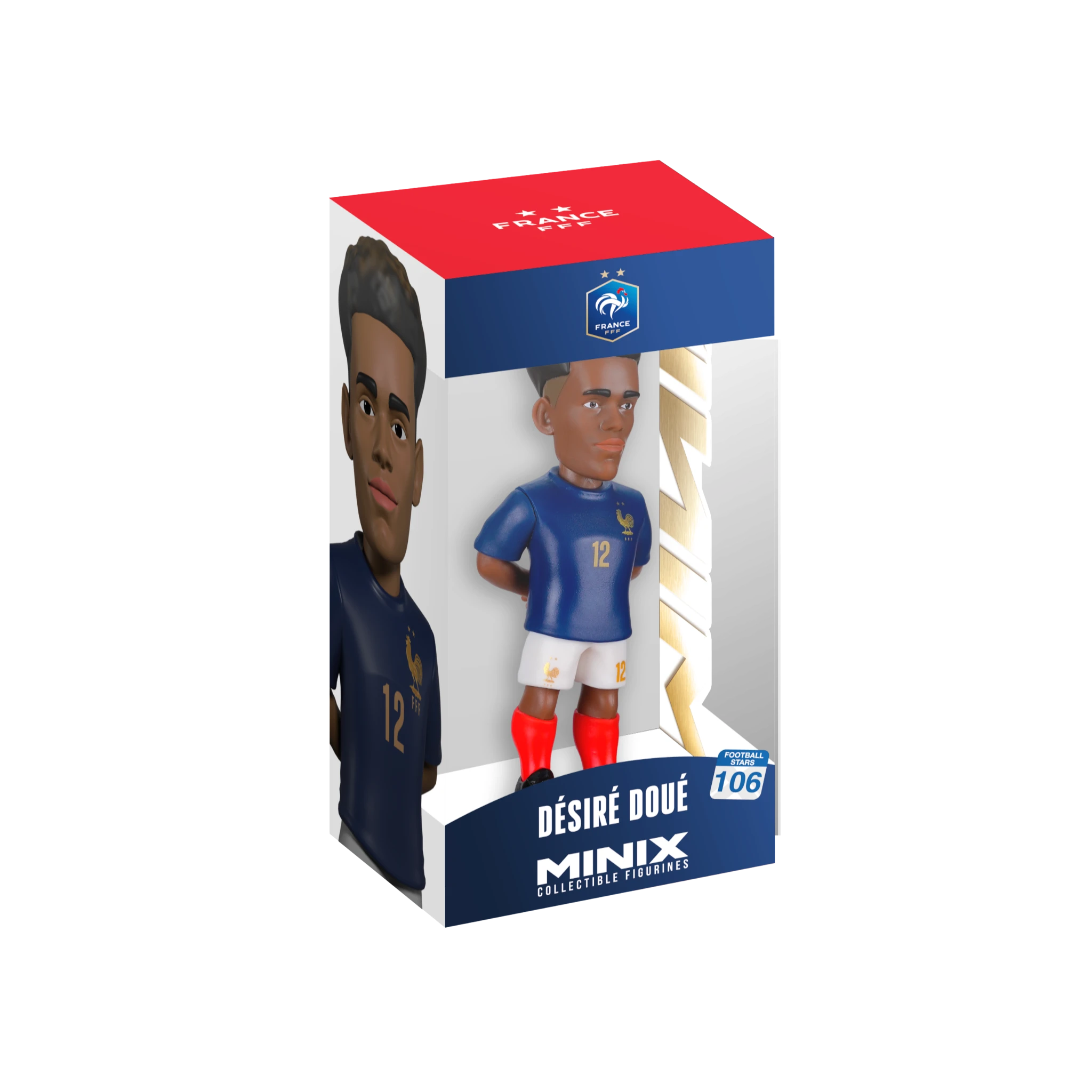 SGP Minix Désiré Doué 12cm collectible figurine in France national team blue kit inside branded display box