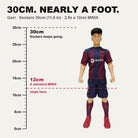 Sockers Gavi 30cm figure size comparison against a 12cm MINIX