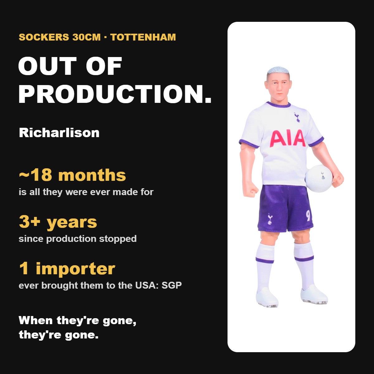 Sockers Richarlison 30cm figure, out of production