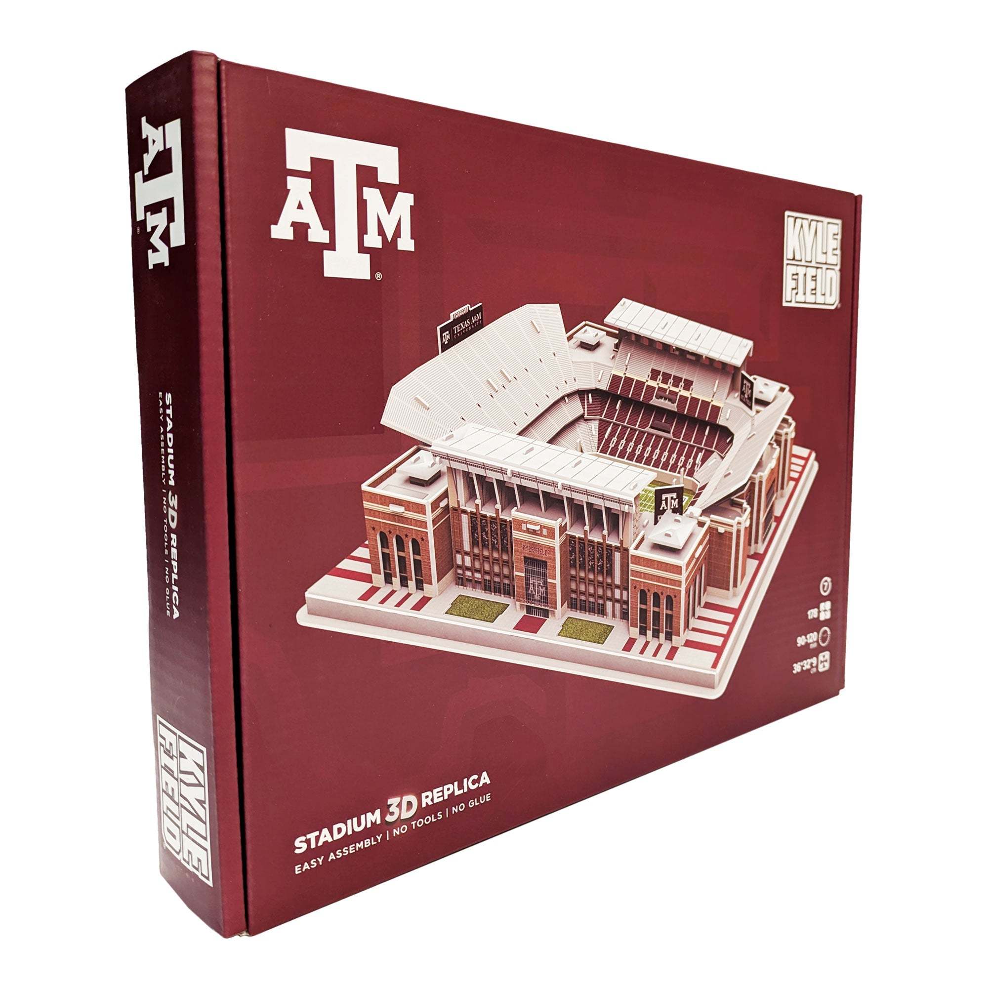 3D replica puzzle of Texas A&M Kyle Field college football stadium with 178 pieces and maroon details