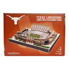 Texas Longhorns Darrell K Royal-Texas Memorial Stadium 3D Puzzle box showing a detailed orange, white and green stadium replica