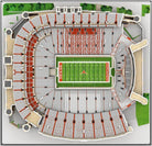 Texas Longhorns Darrell K Royal-Texas Memorial Stadium 3D Puzzle with gray bowl stands, burnt orange seating and green field