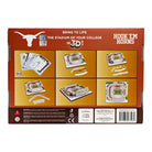 Texas Longhorns Darrell K Royal-Texas Memorial Stadium 3D Puzzle packaging shows a burnt orange box with stadium model illustrations