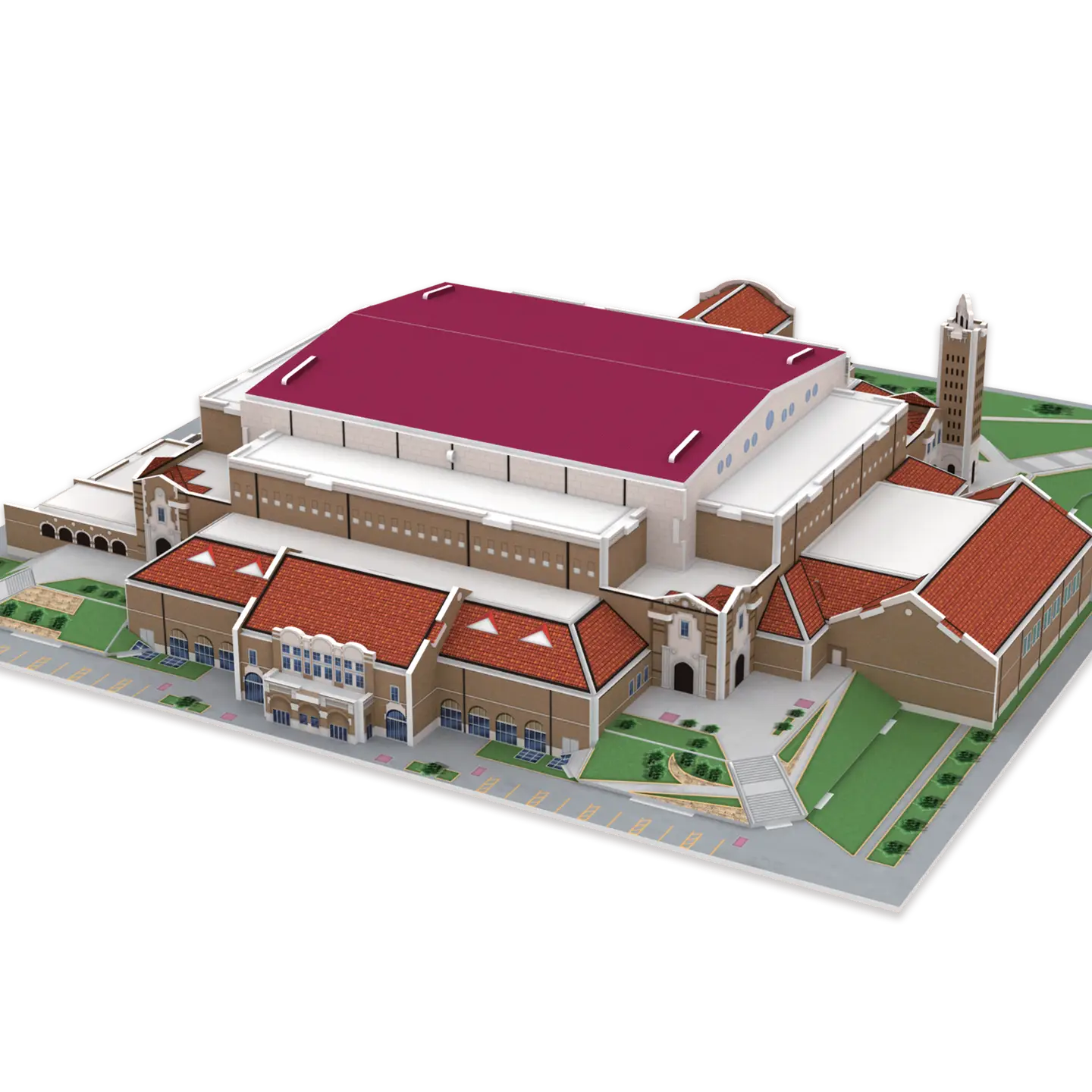 Texas Tech United Supermarkets Arena 3D puzzle completed model front view