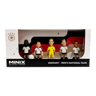 Minix Germany National Team 5-pack collectible figurines including Ter Stegen, Gündoğan, Rüdiger, Füllkrug, and Musiala in official packaging